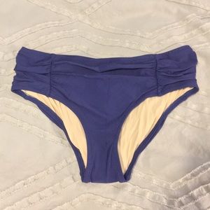 NWT Anthropologie Navy Side Ruched Bikini Bottom